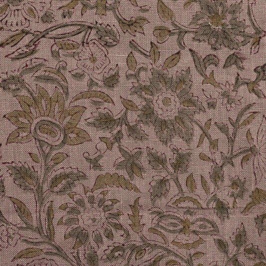 Aron Floral Linen Block Print Fabric