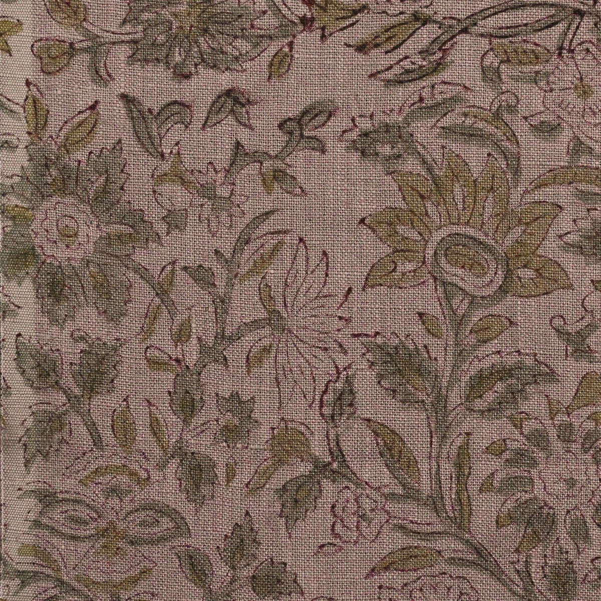 Aron Floral Linen Block Print Fabric
