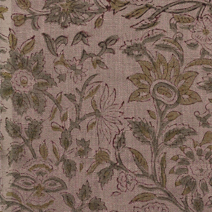 Aron Floral Linen Block Print Fabric