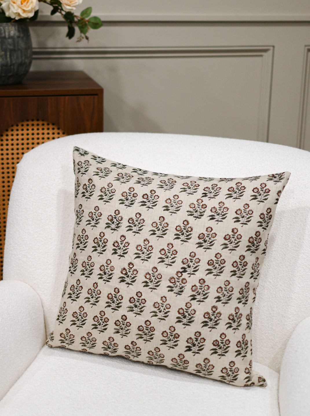 Clementine Block Print Pillow Cover