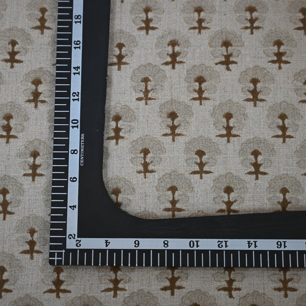 Summer Chestnut Linen Block Print Pillow Cover