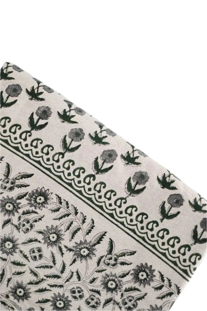 Eleanor Floral Block Print Tablecloth - Maple Village Lane