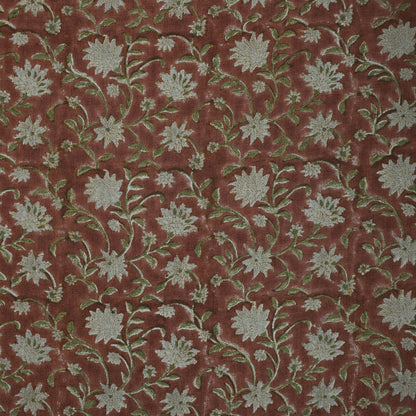 Soylic Floral Block Print Linen Fabric