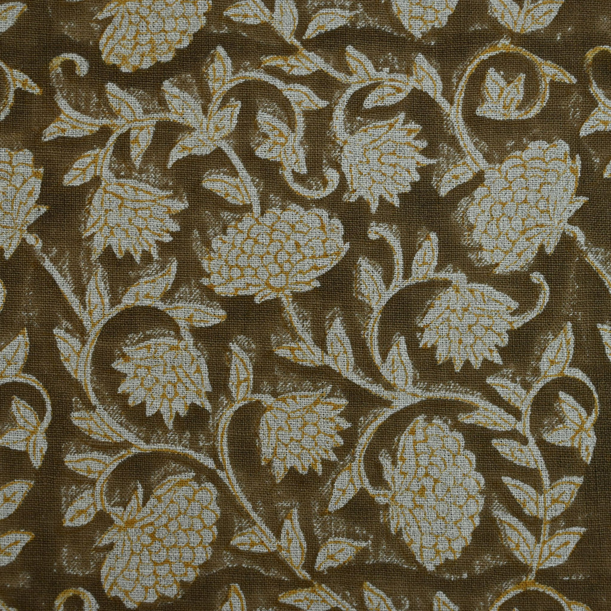 Robert Floral Hand Block Linen Fabric
