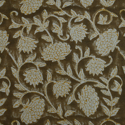 Robert Floral Hand Block Linen Fabric