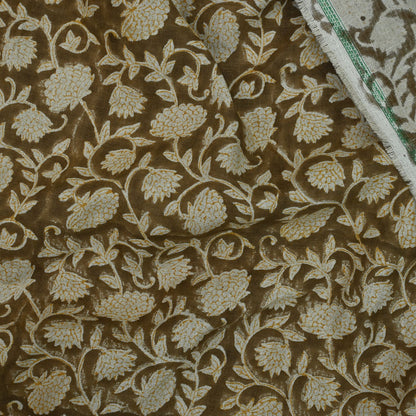 Robert Floral Hand Block Linen Fabric