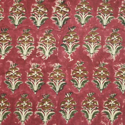 Artisan Block Print Linen Fabric -  11