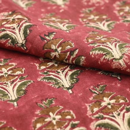 Artisan Block Print Linen Fabric -  11