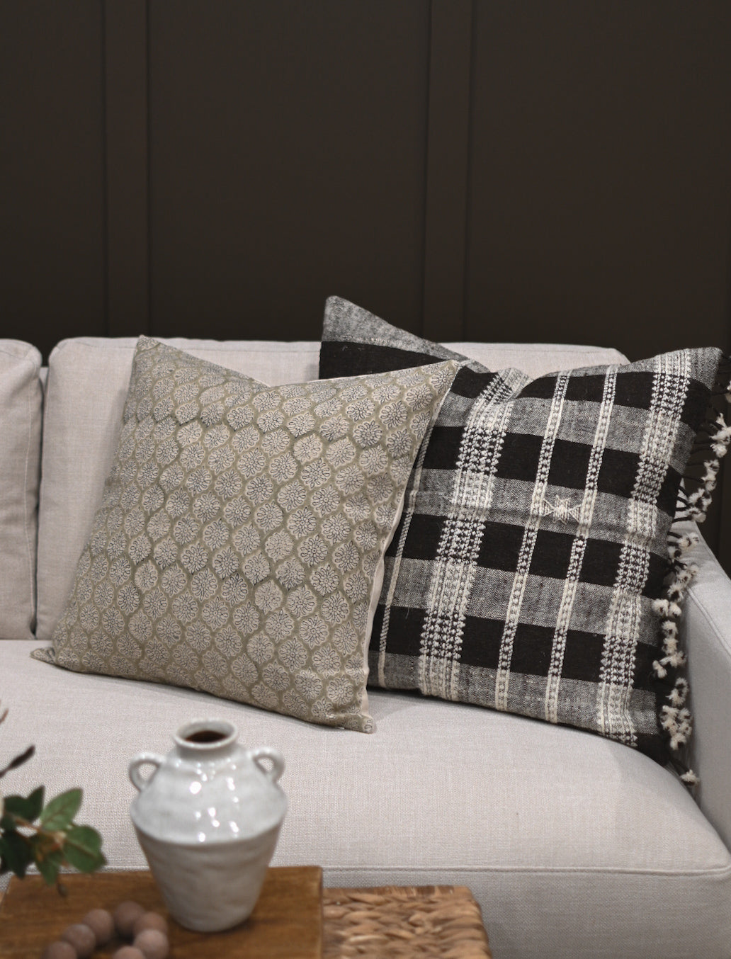 Casey Block Print Pillow Cover