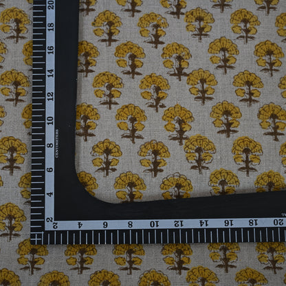 Summer Mustard  Linen Block Print Pillow Cover