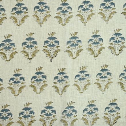 Artisan Block Print Linen Fabric -  11
