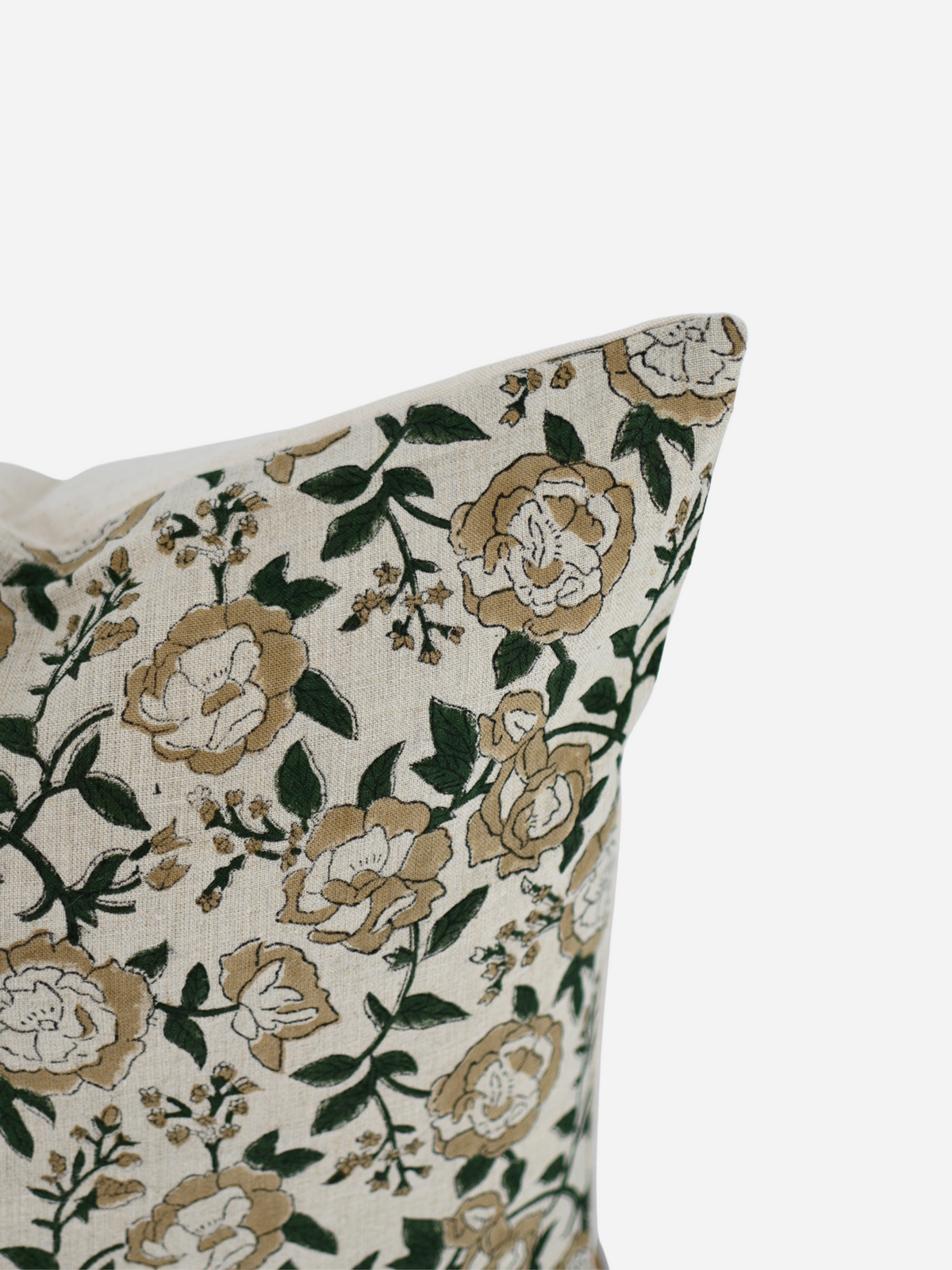 Meadow Honey Tan  Block Print Pillow Cover