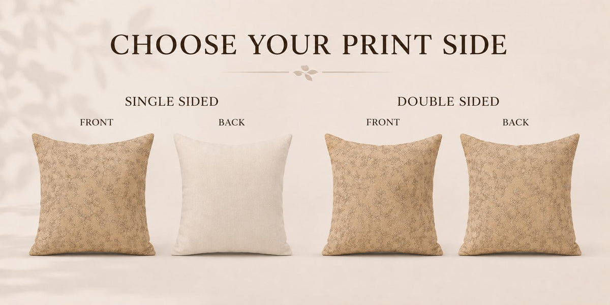 Rustic carnation trail linen pillow cover styled in a living room