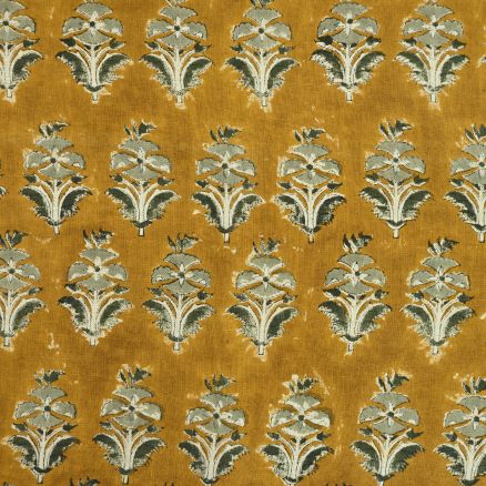 Artisan Block Print Linen Fabric -  11