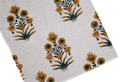 Henry Floral Block Print Tablecloth - Maple Village Lane