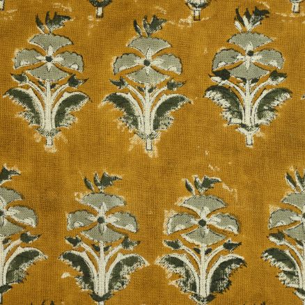 Artisan Block Print Linen Fabric -  11