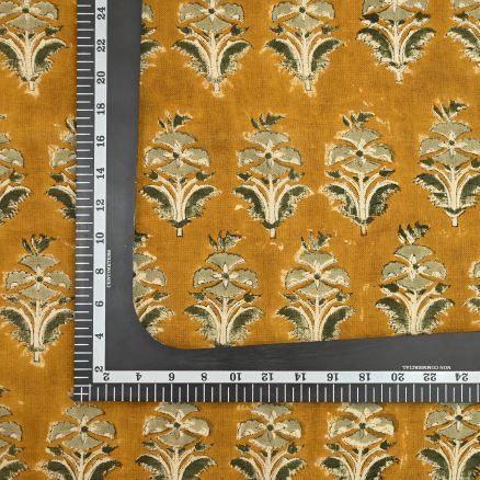 Artisan Block Print Linen Fabric -  11