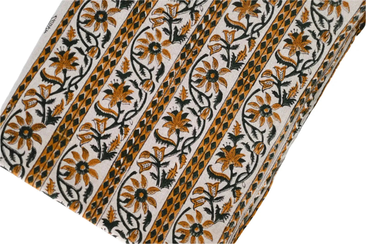 Henry Floral Block Print Tablecloth - Maple Village Lane