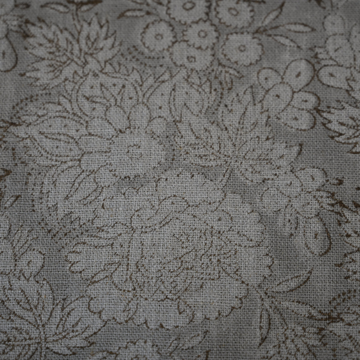 Jasmine Taupe Linen Block Print Pillow Cover