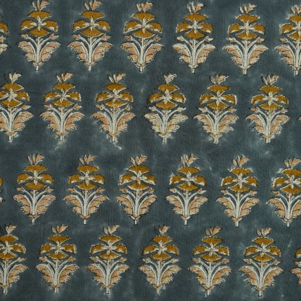 Artisan Block Print Linen Fabric -  11