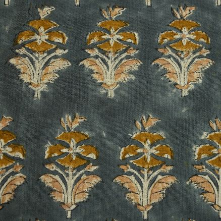Artisan Block Print Linen Fabric -  11