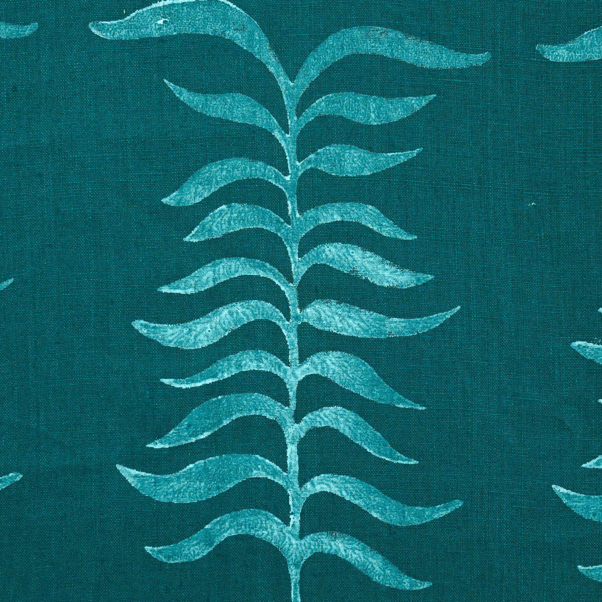 Kairo Botanical Block Print  Linen Fabric