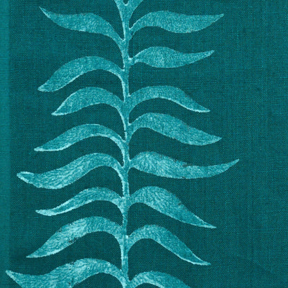 Kairo Botanical Block Print  Linen Fabric