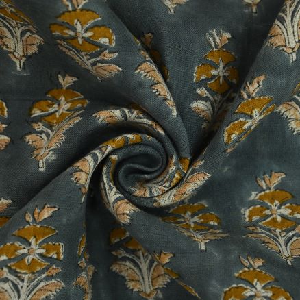 Artisan Block Print Linen Fabric -  11
