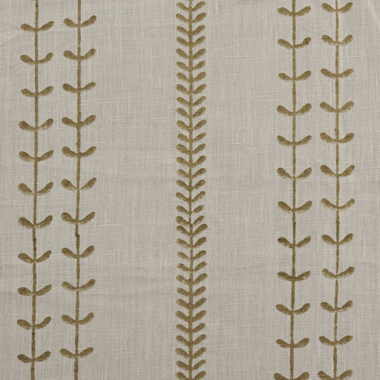 Tnarg Botanical Block Print Solid Linen Fabric