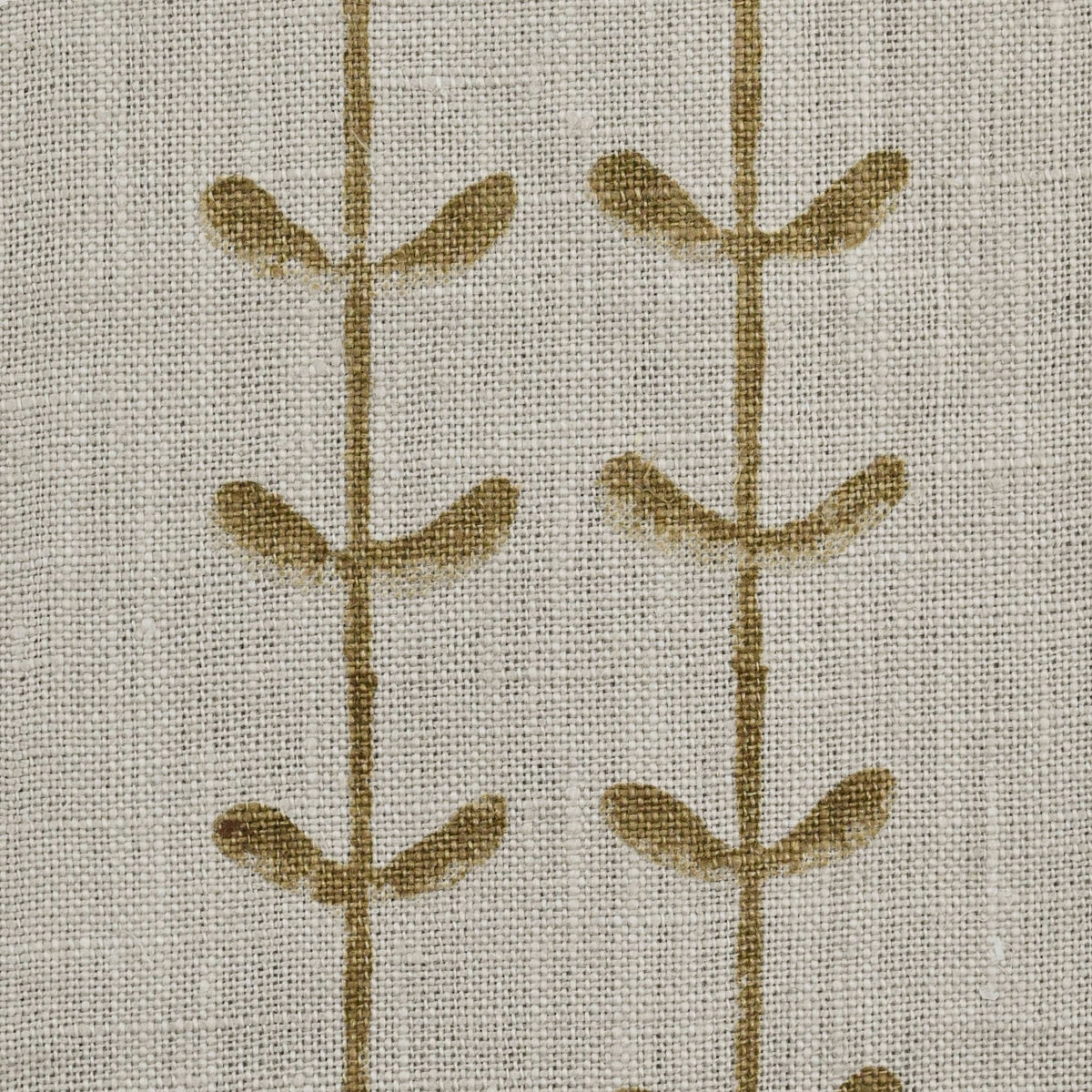 Tnarg Botanical Block Print  Linen Fabric