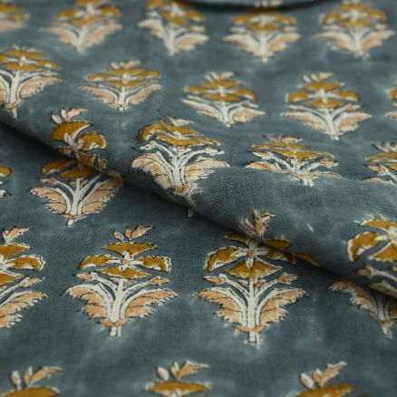 Artisan Block Print Linen Fabric -  11