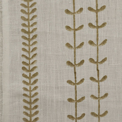 Tnarg Botanical Block Print  Linen Fabric