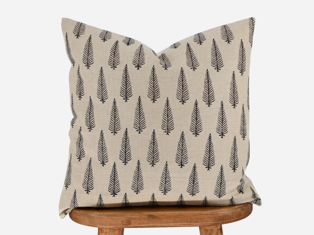 Daisy Block Print Pillow Cover