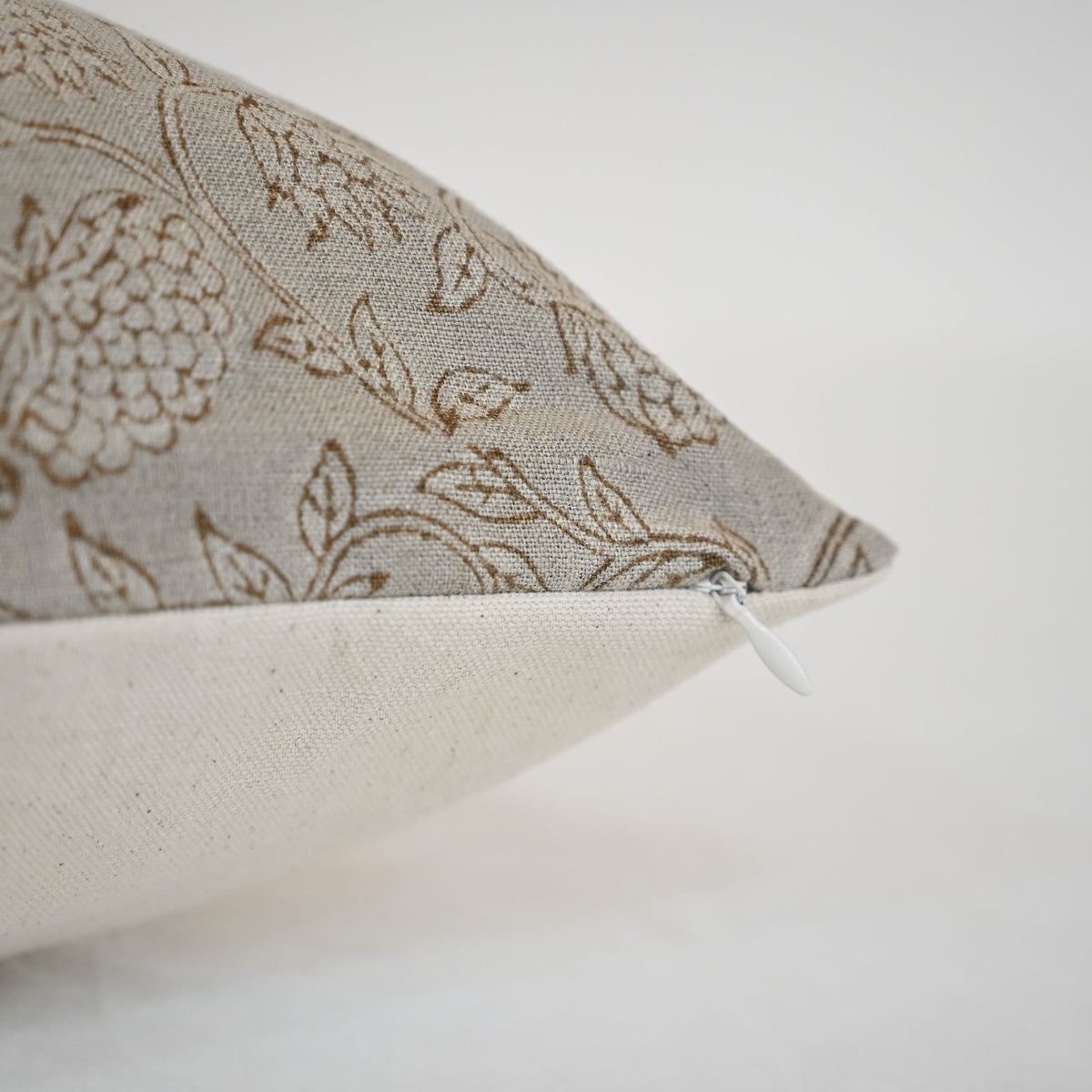 Lucia Charcoal Linen Block Print Pillow Cover