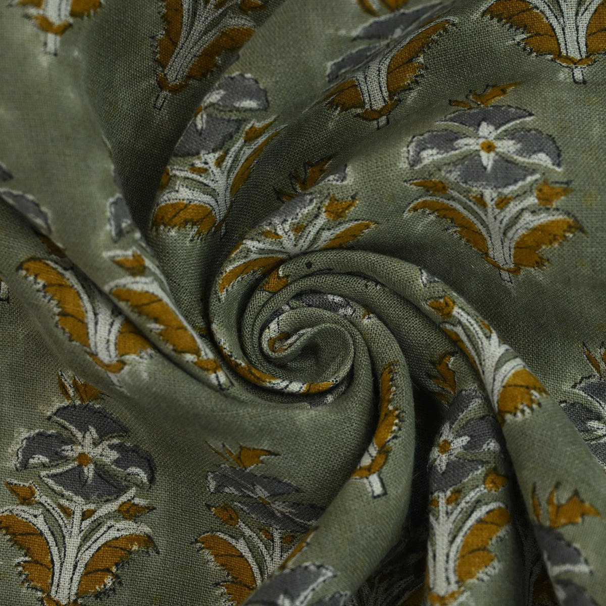Ariana Traditional Linen Block Print Fabric