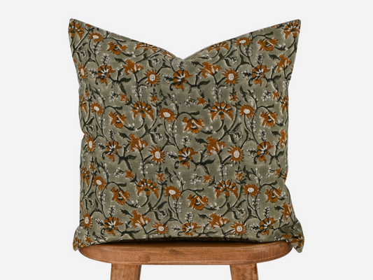 Audrey Block Print Pillow Cover