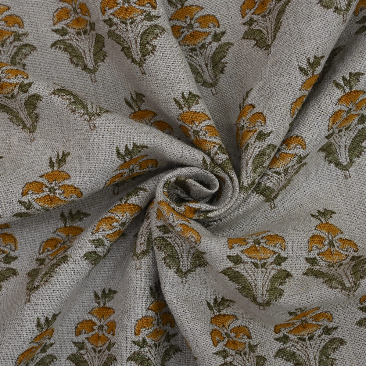 Ariana Traditional Linen Block Print Fabric