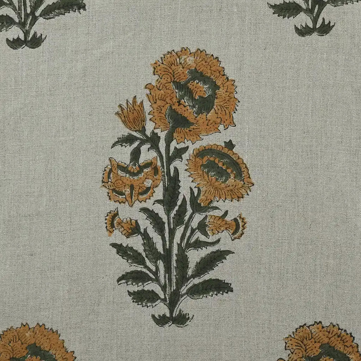 Braelis Block Print Handloom Linen Fabric