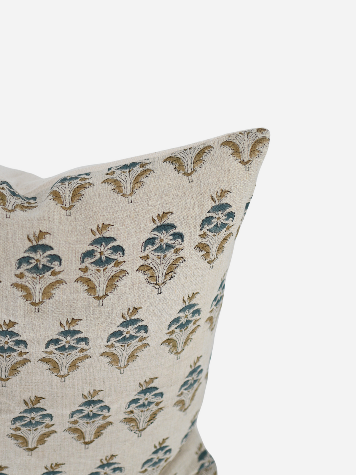 Camila Muted Olive Block Print Pillow Cover