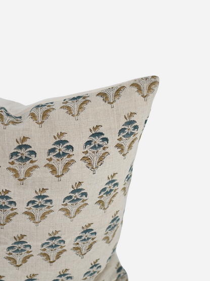 Camila Muted Olive Block Print Pillow Cover