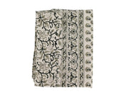 Charcoal Floral Block Print Tablecloth
