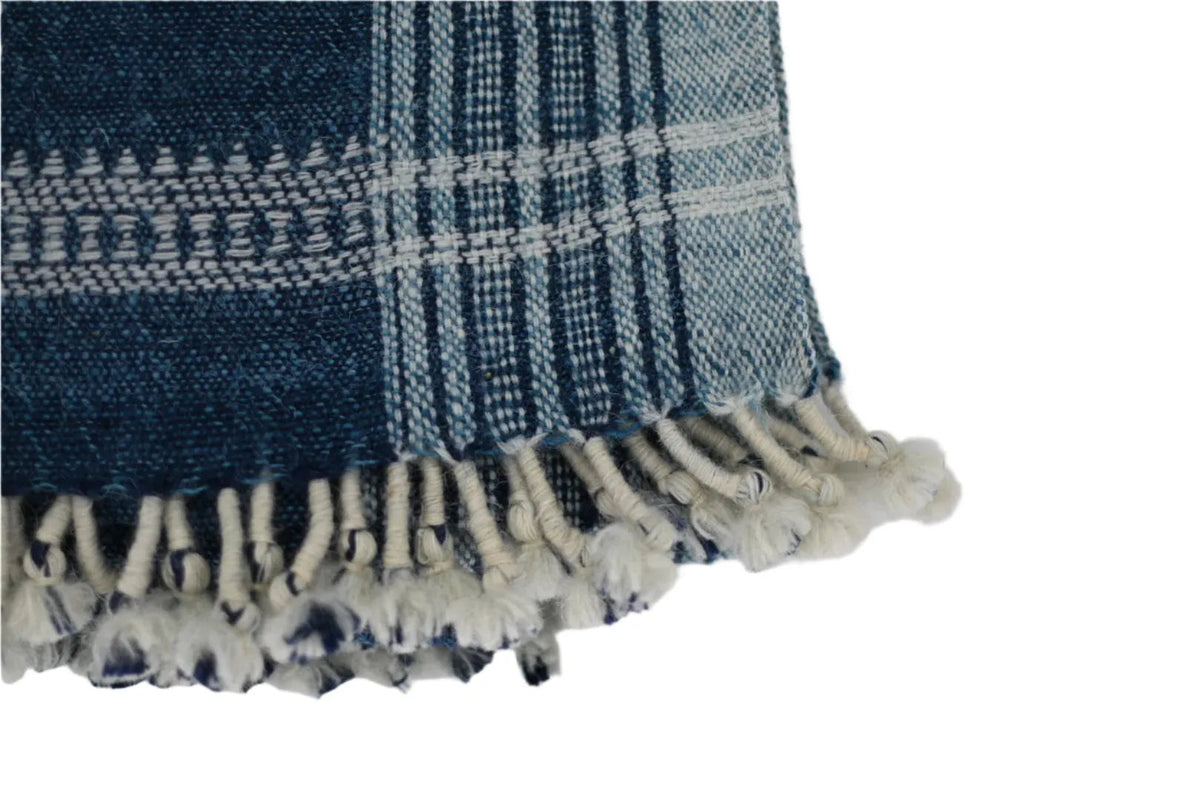 Bhujodi Table Runner - Dark Chambray - Maple Village Lane