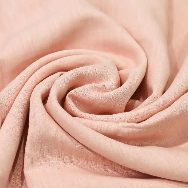 Nera Blush Pink Solid Linen Fabric