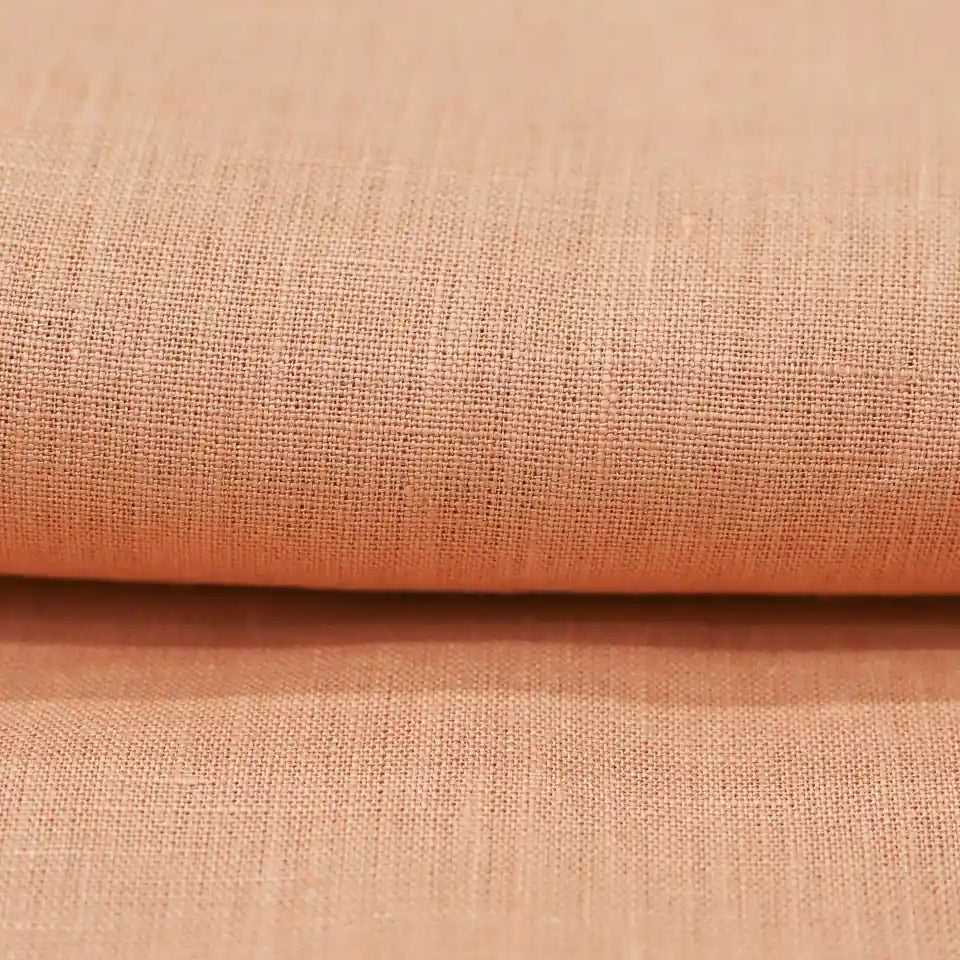 Mara Peach Solid  Linen Fabric