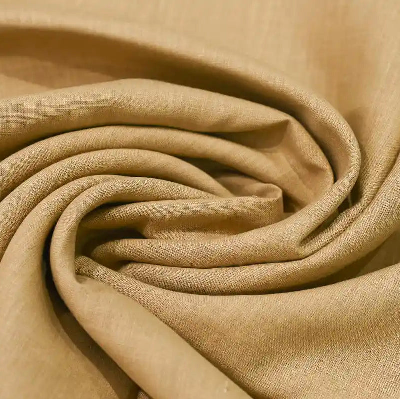 Tavi Ochre Solid Linen Fabric