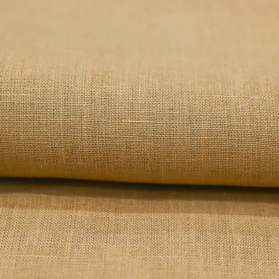 Tavi Ochre Solid Linen Fabric