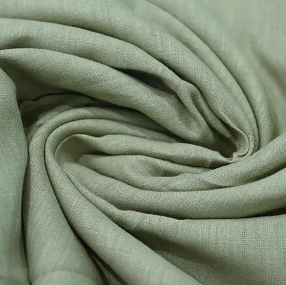 Avenv Soft Olive Solid Linen Fabric