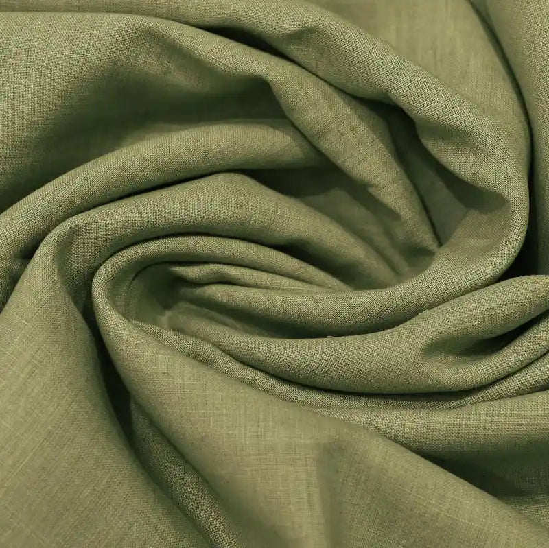 Olen Moss Solid Linen Fabric