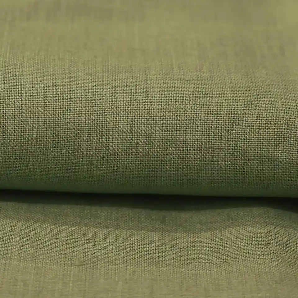 Olen Moss Solid Linen Fabric