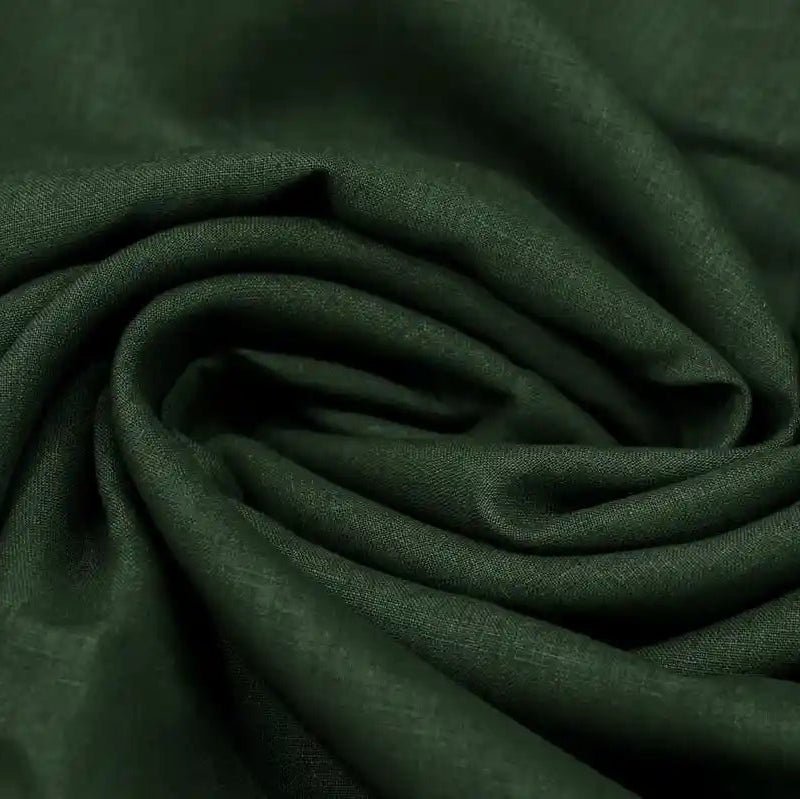Cream Green solid Linen Fabric